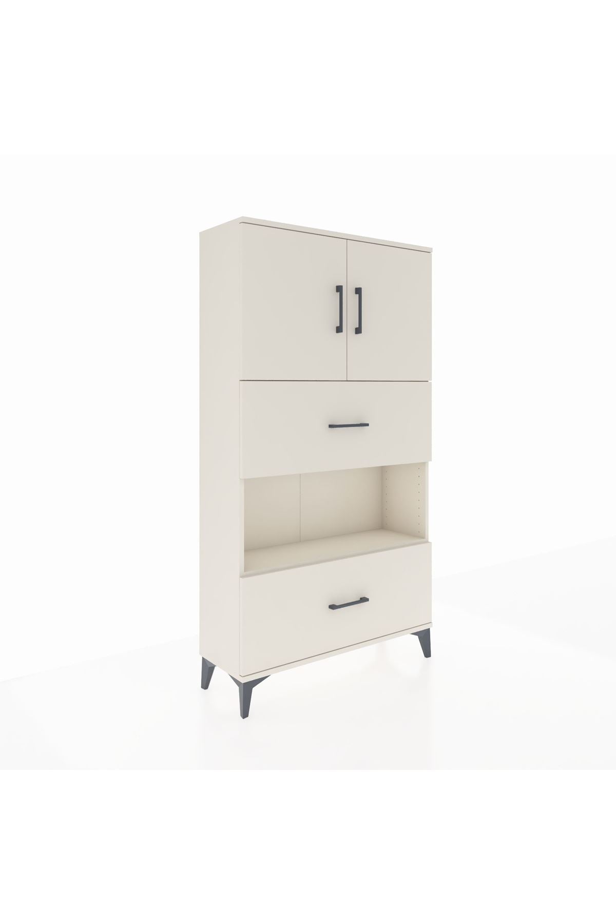 Arges Dolap 3 Raflı 2 Çekmeceli 2 Kapaklı 88x30x163 Aytaşı-Aytaşı