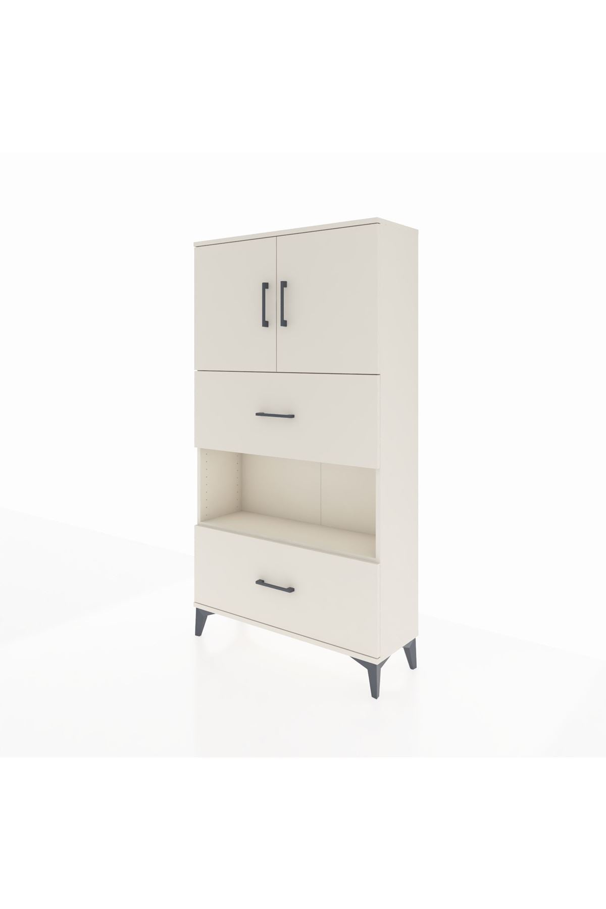 Arges Dolap 3 Raflı 2 Çekmeceli 2 Kapaklı 88x30x163 Aytaşı-Aytaşı