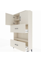 Arges Dolap 3 Raflı 2 Çekmeceli 2 Kapaklı 88x30x163 Aytaşı-Aytaşı