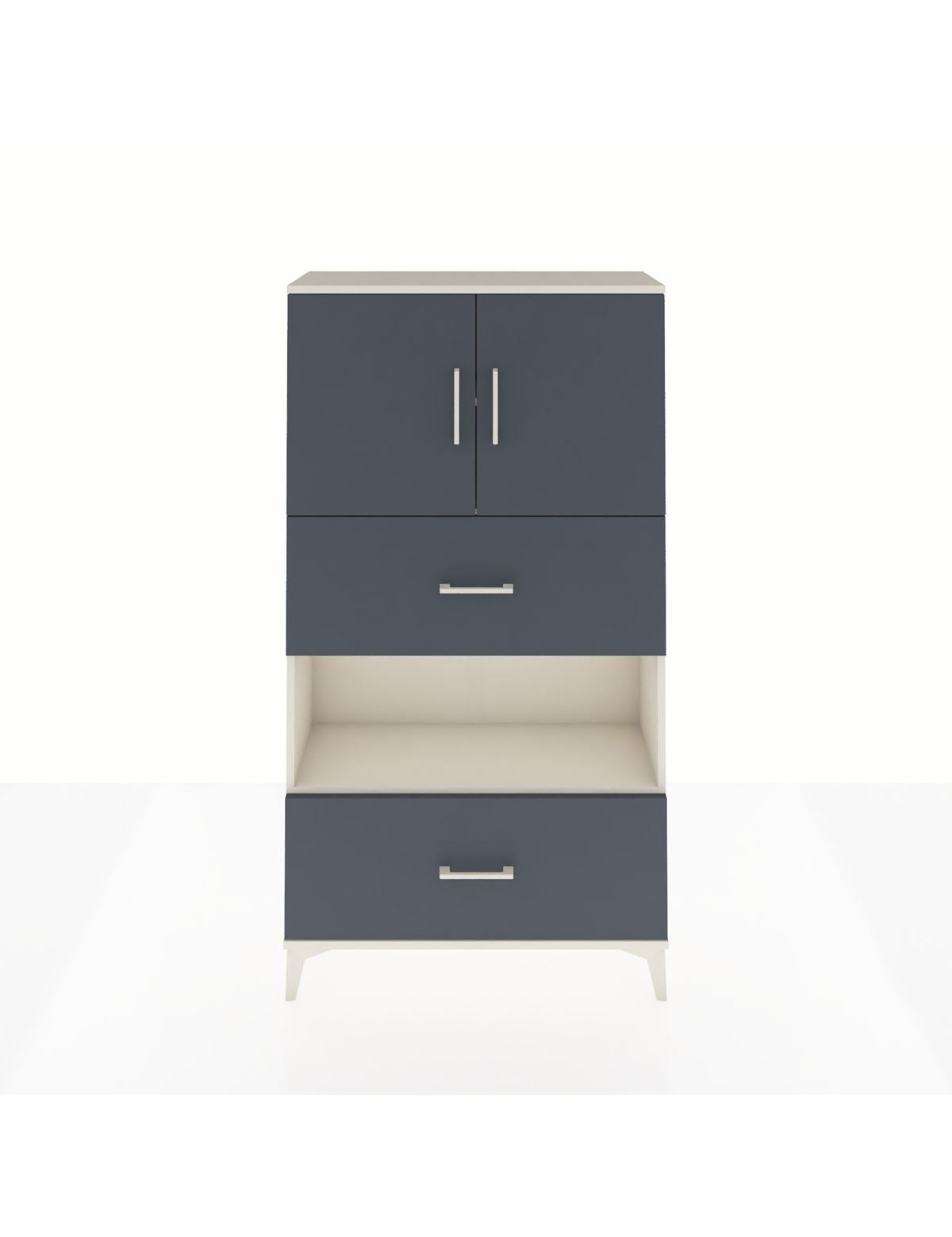 Arges Dolap 3 Raflı 2 Çekmeceli 2 Kapaklı 88x30x163 Aytaşı-Antrasit