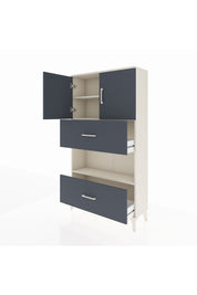 Arges Dolap 3 Raflı 2 Çekmeceli 2 Kapaklı 88x30x163 Aytaşı-Antrasit