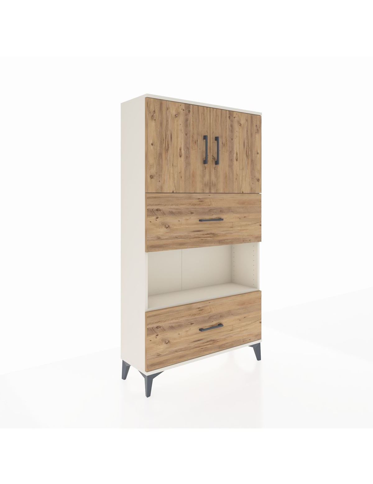 Arges Dolap 3 Raflı 2 Çekmeceli 2 Kapaklı 88x30x163 Aytaşı-Çam