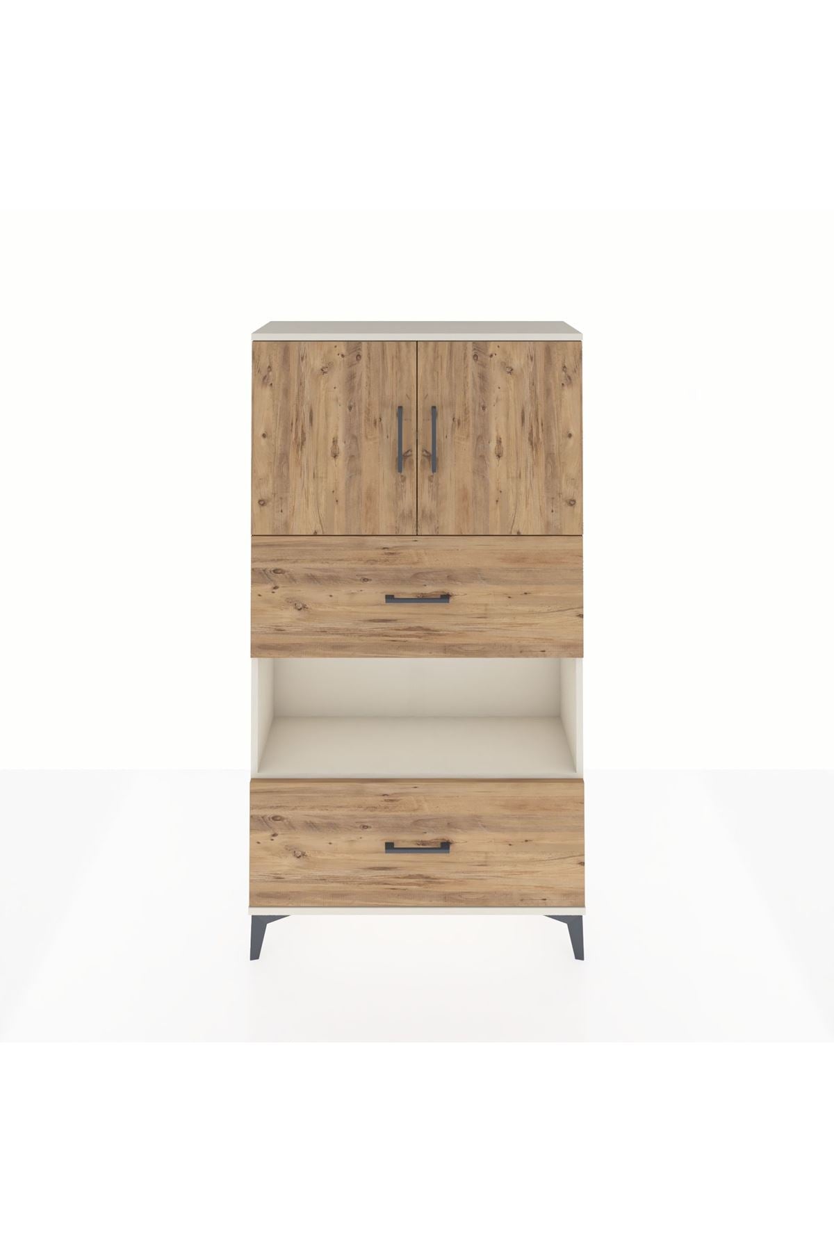 Arges Dolap 3 Raflı 2 Çekmeceli 2 Kapaklı 88x30x163 Aytaşı-Çam