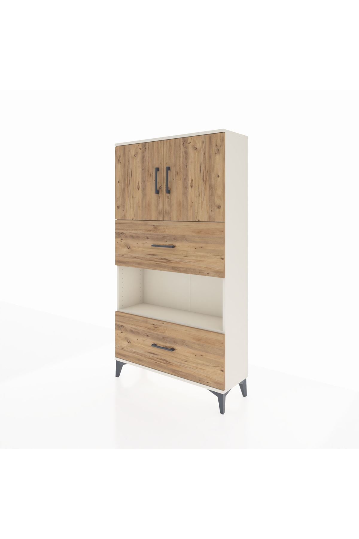 Arges Dolap 3 Raflı 2 Çekmeceli 2 Kapaklı 88x30x163 Aytaşı-Çam