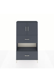 Arges Dolap 3 Raflı 2 Çekmeceli 2 Kapaklı 88x30x163 Antrasit-Antrasit