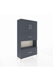 Arges Dolap 3 Raflı 2 Çekmeceli 2 Kapaklı 88x30x163 Antrasit-Antrasit