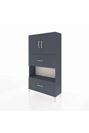 Arges Dolap 3 Raflı 2 Çekmeceli 2 Kapaklı 88x30x163 Antrasit-Antrasit