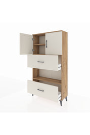 Arges Dolap 3 Raflı 2 Çekmeceli 2 Kapaklı 88x30x163 Çam-Aytaşı