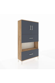 Arges Dolap 3 Raflı 2 Çekmeceli 2 Kapaklı 88x30x163 Çam-Antrasit