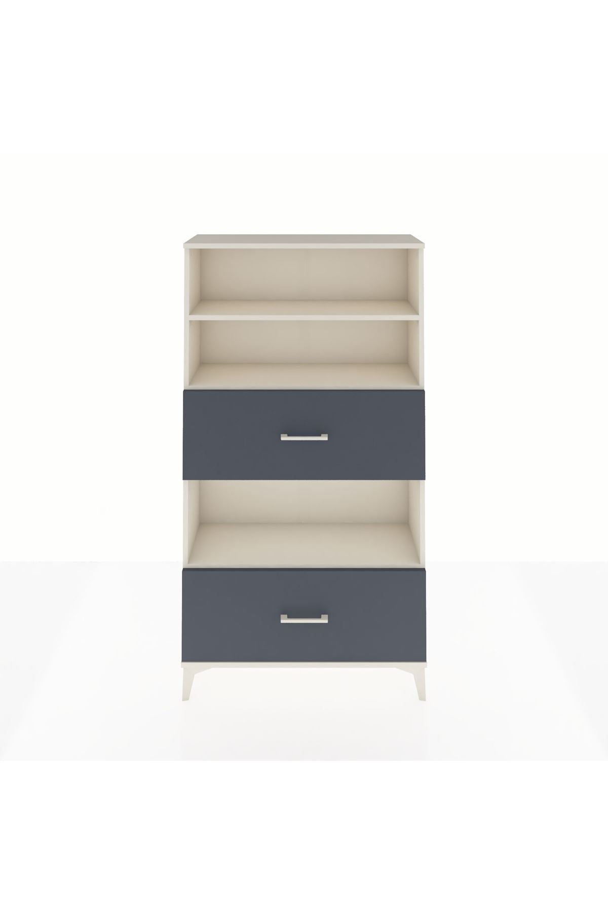 Arges Dolap 3 Raflı 2 Çekmeceli 88x30x163 Aytaşı-Antrasit