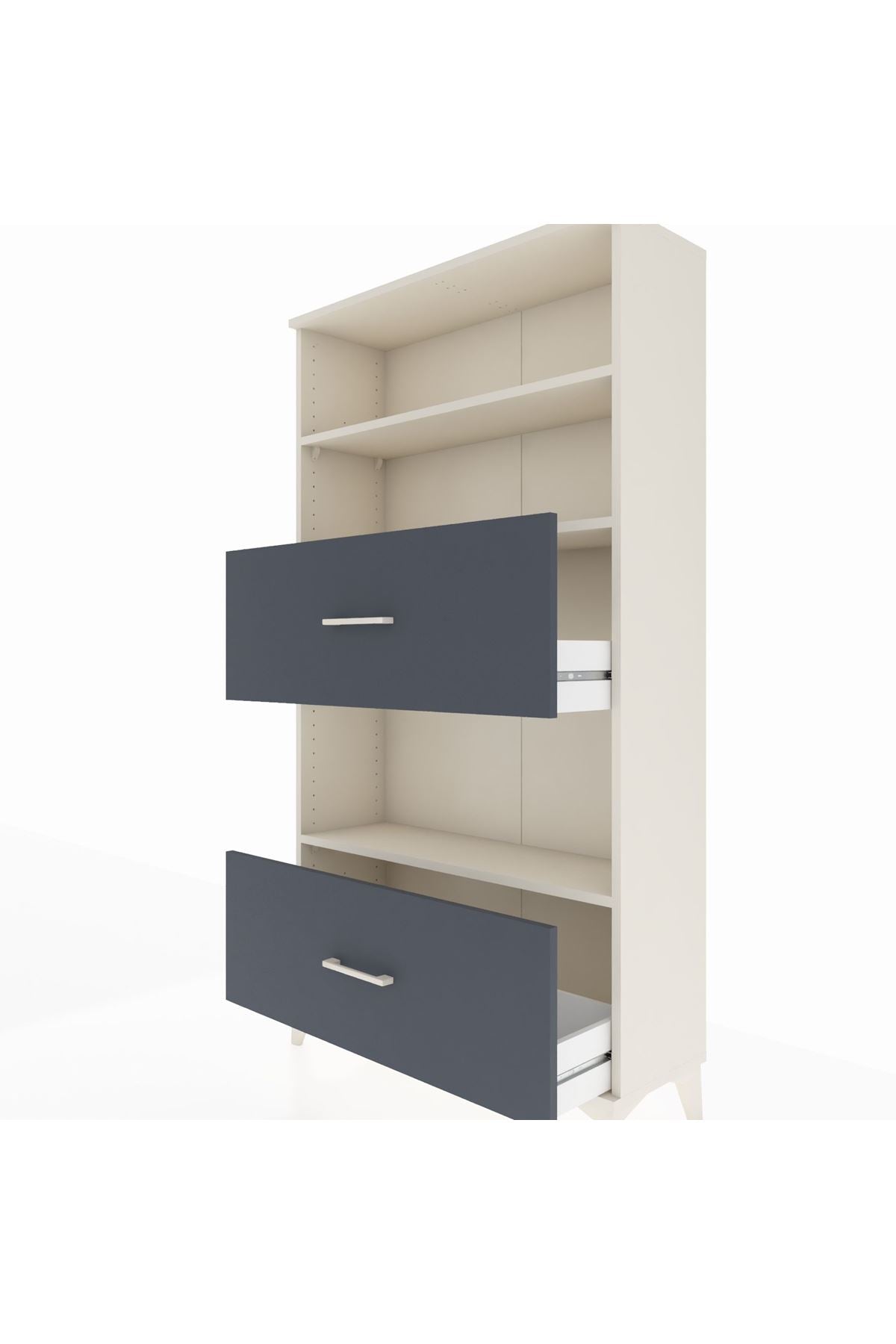 Arges Dolap 3 Raflı 2 Çekmeceli 88x30x163 Aytaşı-Antrasit