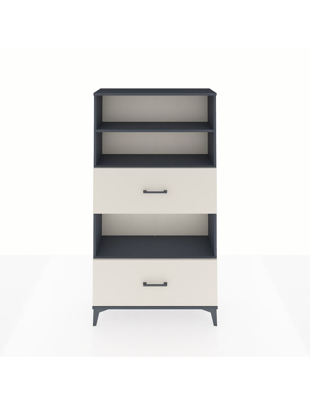 Arges Dolap 3 Raflı 2 Çekmeceli 88x30x163 Antrasit-Aytaşı