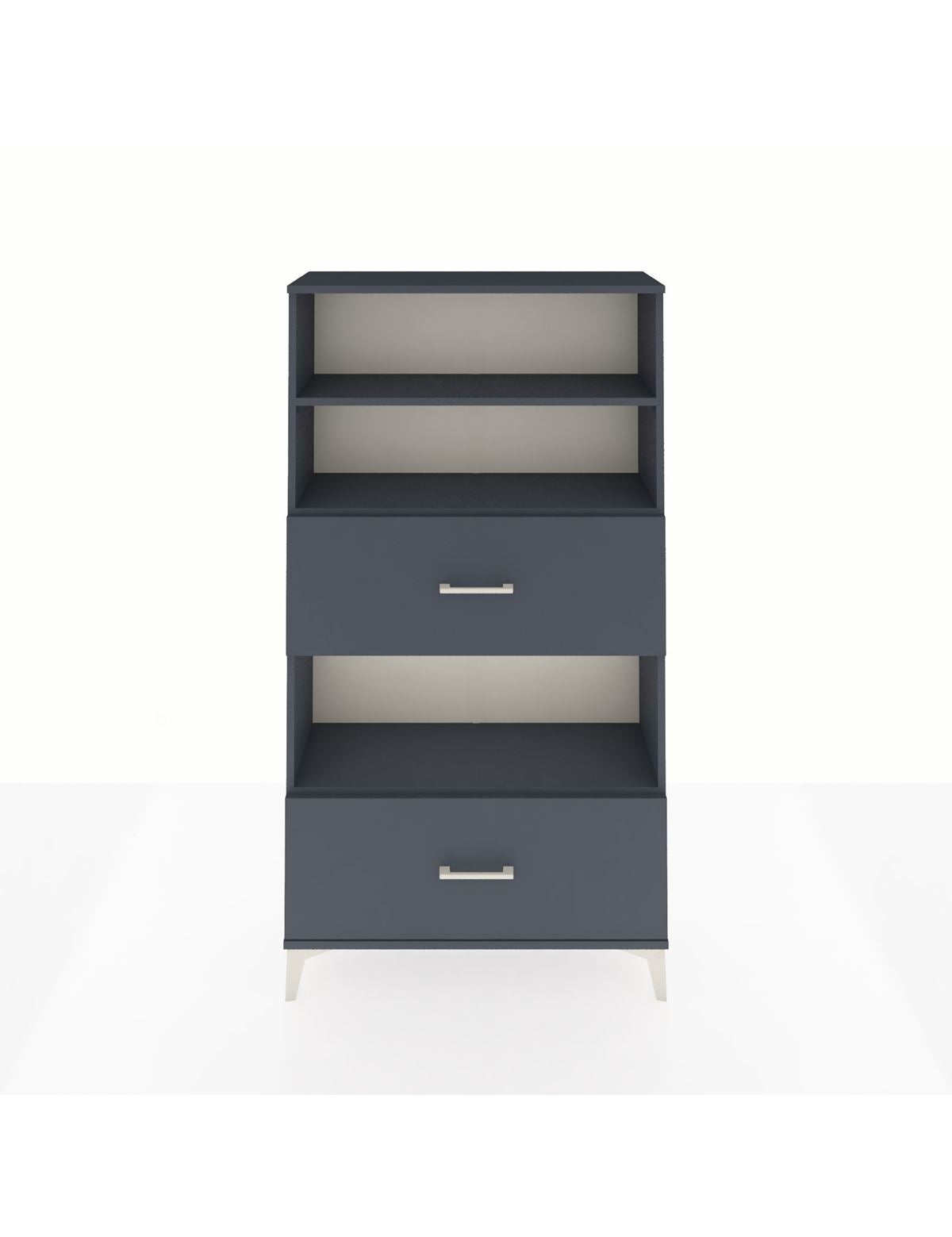 Arges Dolap 3 Raflı 2 Çekmeceli 88x30x163 Antrasit-Antrasit