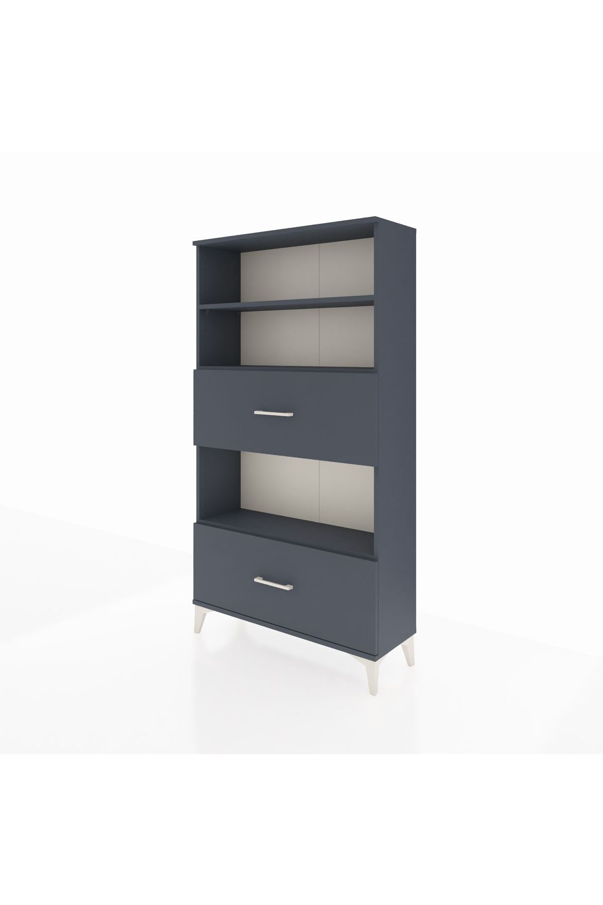 Arges Dolap 3 Raflı 2 Çekmeceli 88x30x163 Antrasit-Antrasit