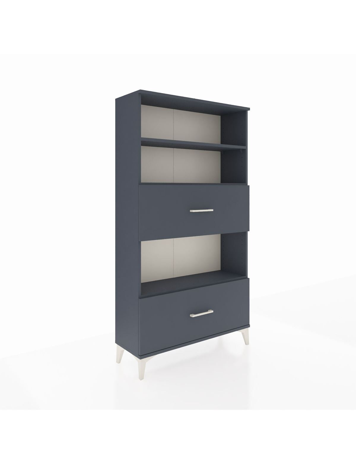 Arges Dolap 3 Raflı 2 Çekmeceli 88x30x163 Antrasit-Antrasit