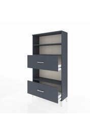 Arges Dolap 3 Raflı 2 Çekmeceli 88x30x163 Antrasit-Antrasit