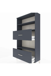 Arges Dolap 3 Raflı 2 Çekmeceli 88x30x163 Antrasit-Antrasit