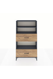 Arges Dolap 3 Raflı 2 Çekmeceli 88x30x163 Antrasit-Çam