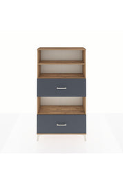 Arges Dolap 3 Raflı 2 Çekmeceli 88x30x163 Çam-Antrasit