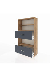 Arges Dolap 3 Raflı 2 Çekmeceli 88x30x163 Çam-Antrasit