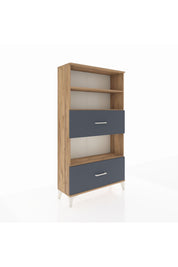 Arges Dolap 3 Raflı 2 Çekmeceli 88x30x163 Çam-Antrasit