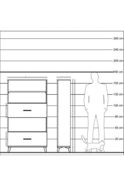 Arges Dolap 3 Raflı 2 Çekmeceli 88x30x163 Çam-Antrasit