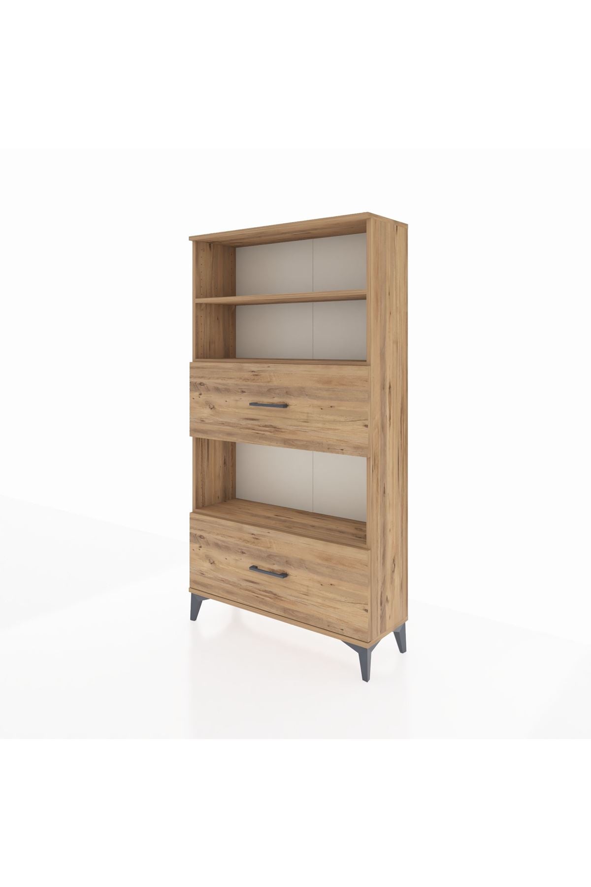 Arges Dolap 3 Raflı 2 Çekmeceli 88x30x163 Çam-Çam