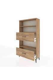 Arges Dolap 3 Raflı 2 Çekmeceli 88x30x163 Çam-Çam