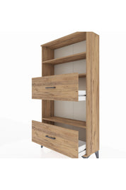 Arges Dolap 3 Raflı 2 Çekmeceli 88x30x163 Çam-Çam