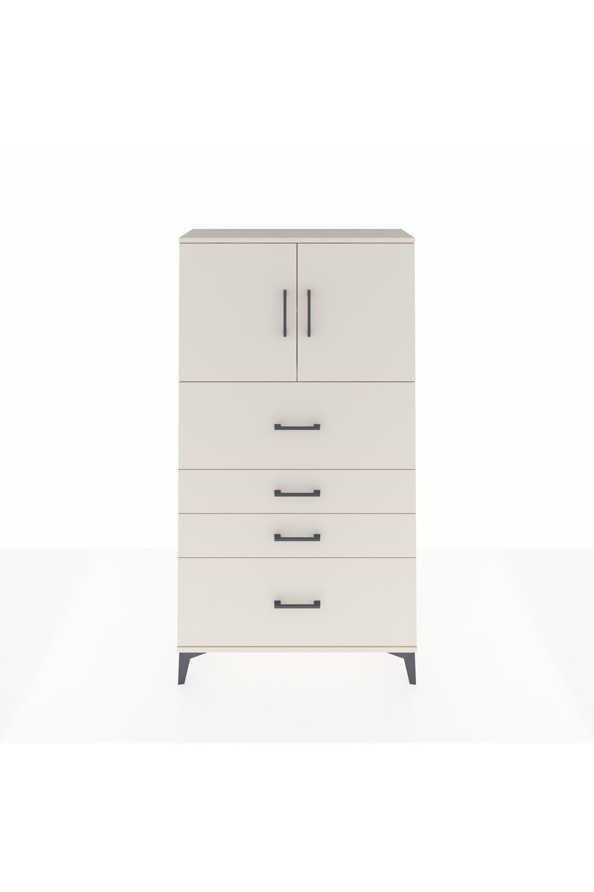 Arges Dolap 2 Raflı 4 Çekmeceli 2 Kapaklı 88x30x163 Aytaşı-Aytaşı