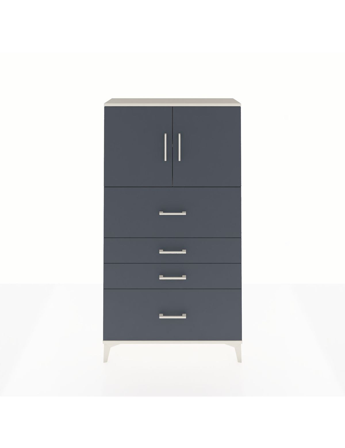 Arges Dolap 2 Raflı 4 Çekmeceli 2 Kapaklı 88x30x163 Aytaşı-Antrasit