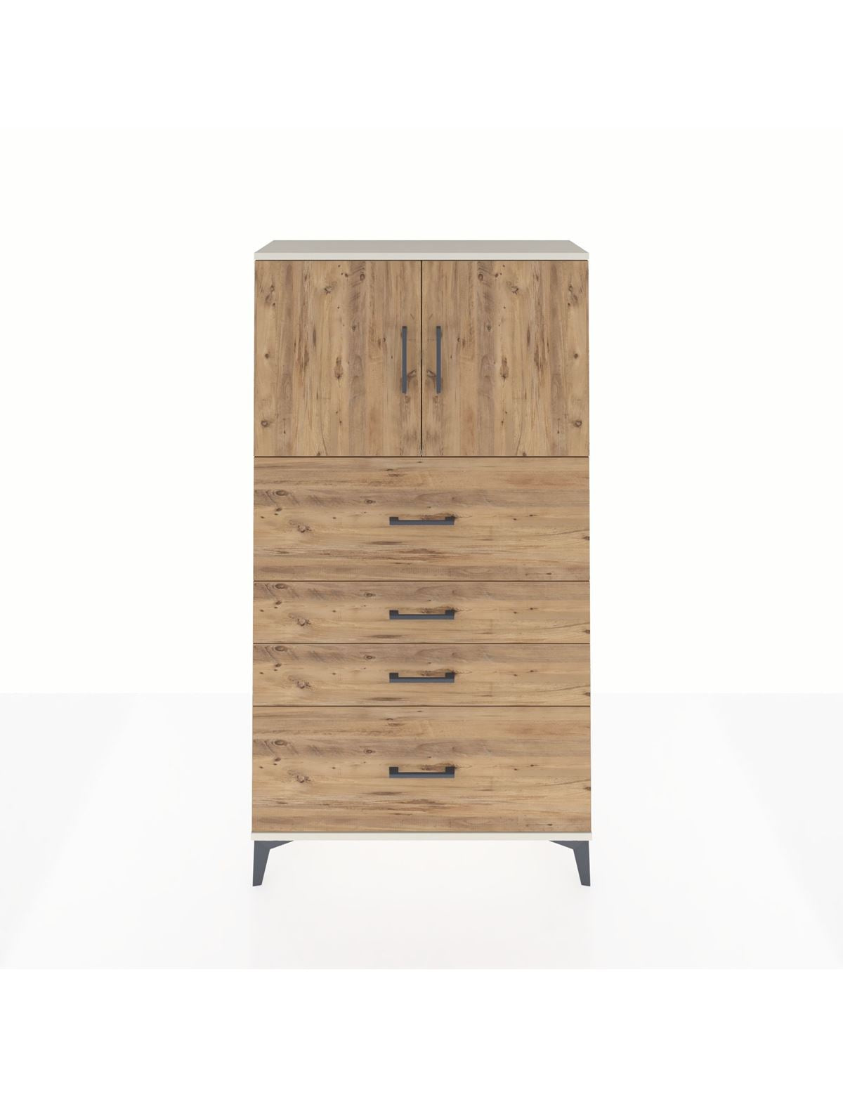 Arges Dolap 2 Raflı 4 Çekmeceli 2 Kapaklı 88x30x163 Aytaşı-Çam