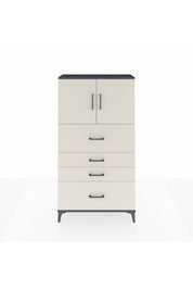 Arges Dolap 2 Raflı 4 Çekmeceli 2 Kapaklı 88x30x163 Antrasit-Aytaşı