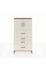 Arges Dolap 2 Raflı 4 Çekmeceli 2 Kapaklı 88x30x163