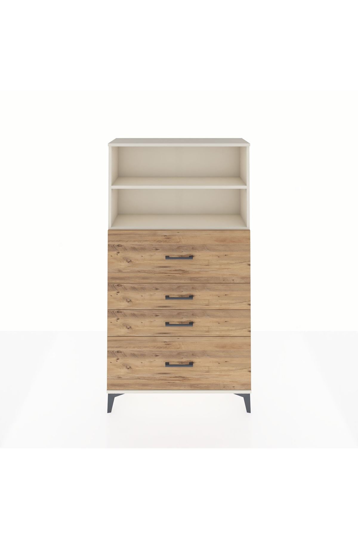 Arges Dolap 2 Raflı 4 Çekmeceli 88x30x163 Aytaşı-Çam