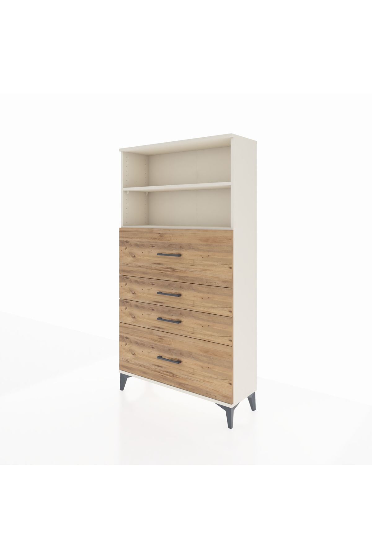 Arges Dolap 2 Raflı 4 Çekmeceli 88x30x163 Aytaşı-Çam