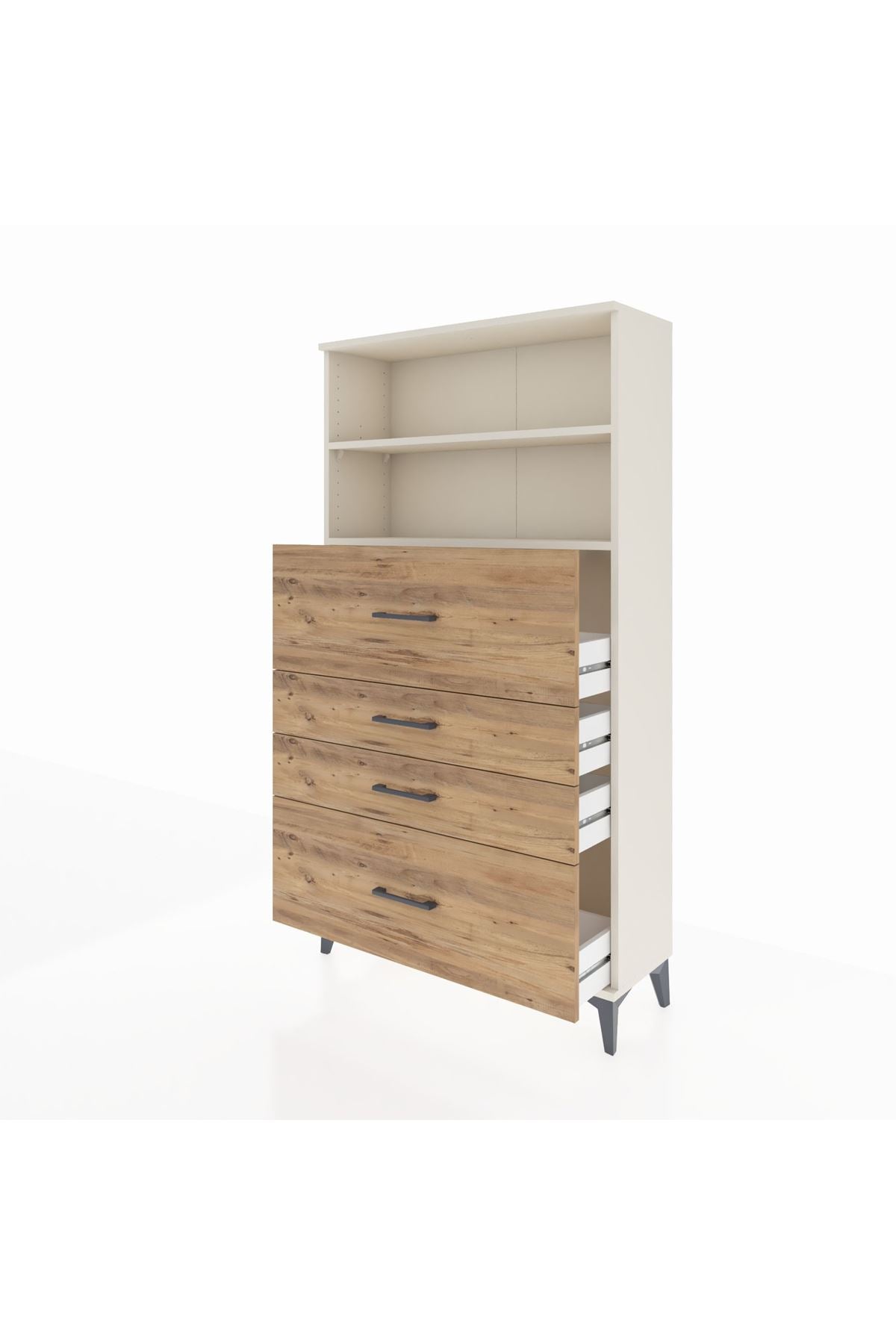 Arges Dolap 2 Raflı 4 Çekmeceli 88x30x163 Aytaşı-Çam