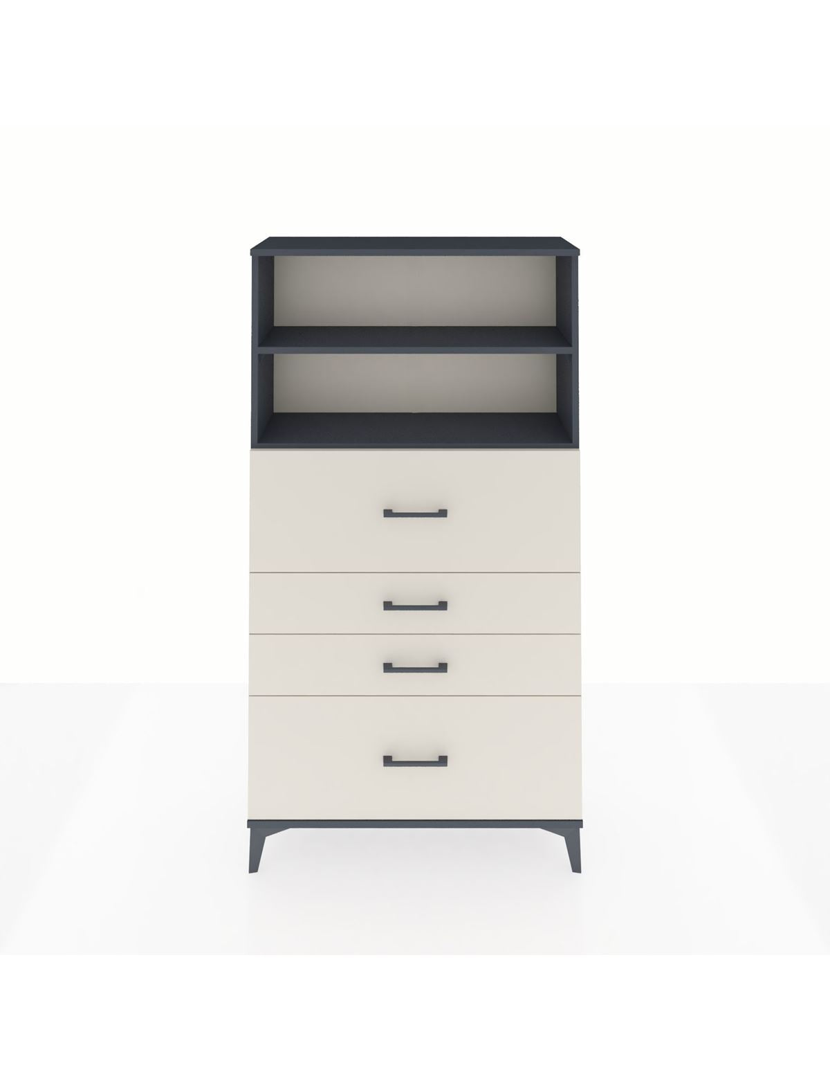 Arges Dolap 2 Raflı 4 Çekmeceli 88x30x163 Antrasit-Aytaşı