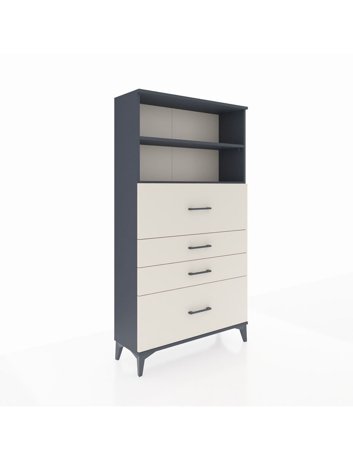 Arges Dolap 2 Raflı 4 Çekmeceli 88x30x163 Antrasit-Aytaşı