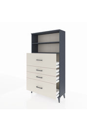 Arges Dolap 2 Raflı 4 Çekmeceli 88x30x163 Antrasit-Aytaşı