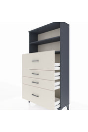 Arges Dolap 2 Raflı 4 Çekmeceli 88x30x163 Antrasit-Aytaşı