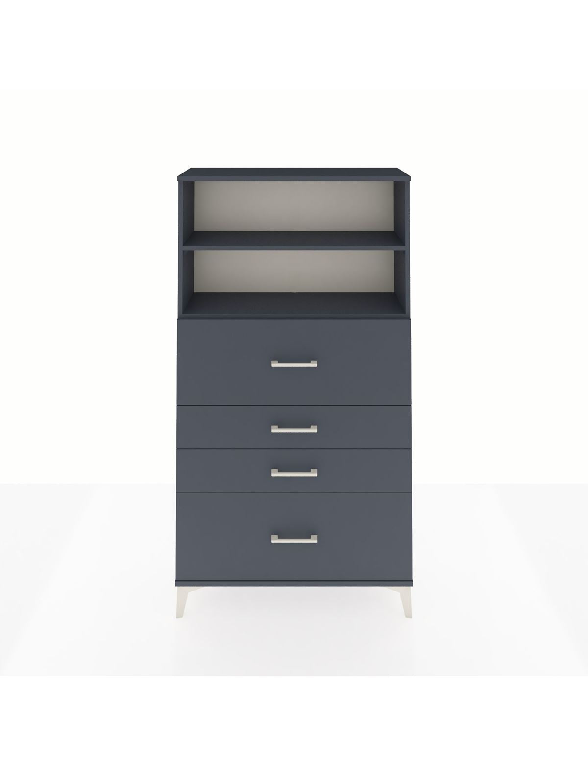 Arges Dolap 2 Raflı 4 Çekmeceli 88x30x163 Antrasit-Antrasit