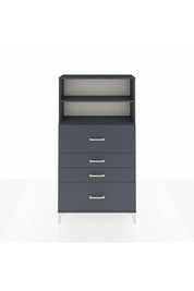 Arges Dolap 2 Raflı 4 Çekmeceli 88x30x163 Antrasit-Antrasit