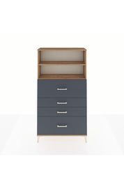 Arges Dolap 2 Raflı 4 Çekmeceli 88x30x163 Çam-Antrasit