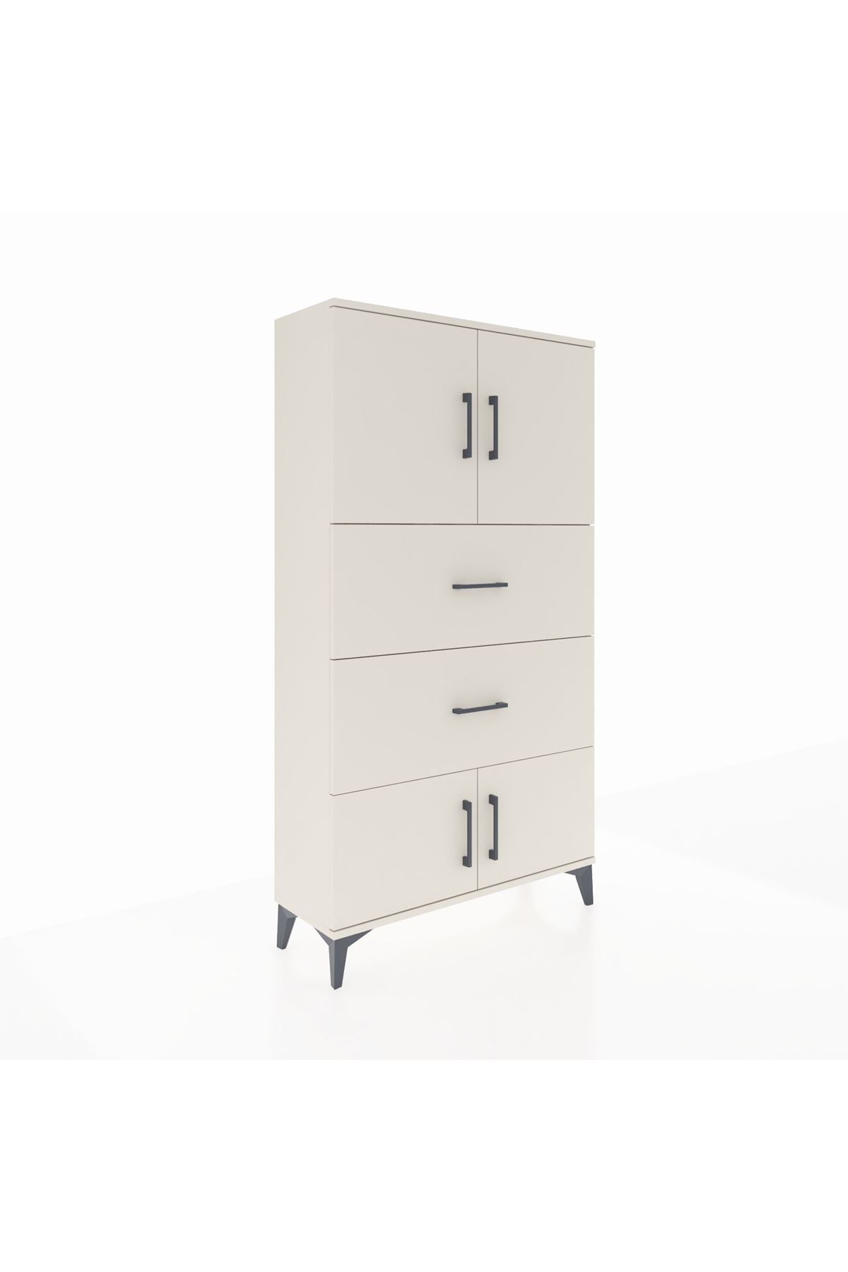 Arges Dolap 2 Raflı 2 Çekmeceli 4 Kapaklı 88x30x163 Aytaşı-Aytaşı