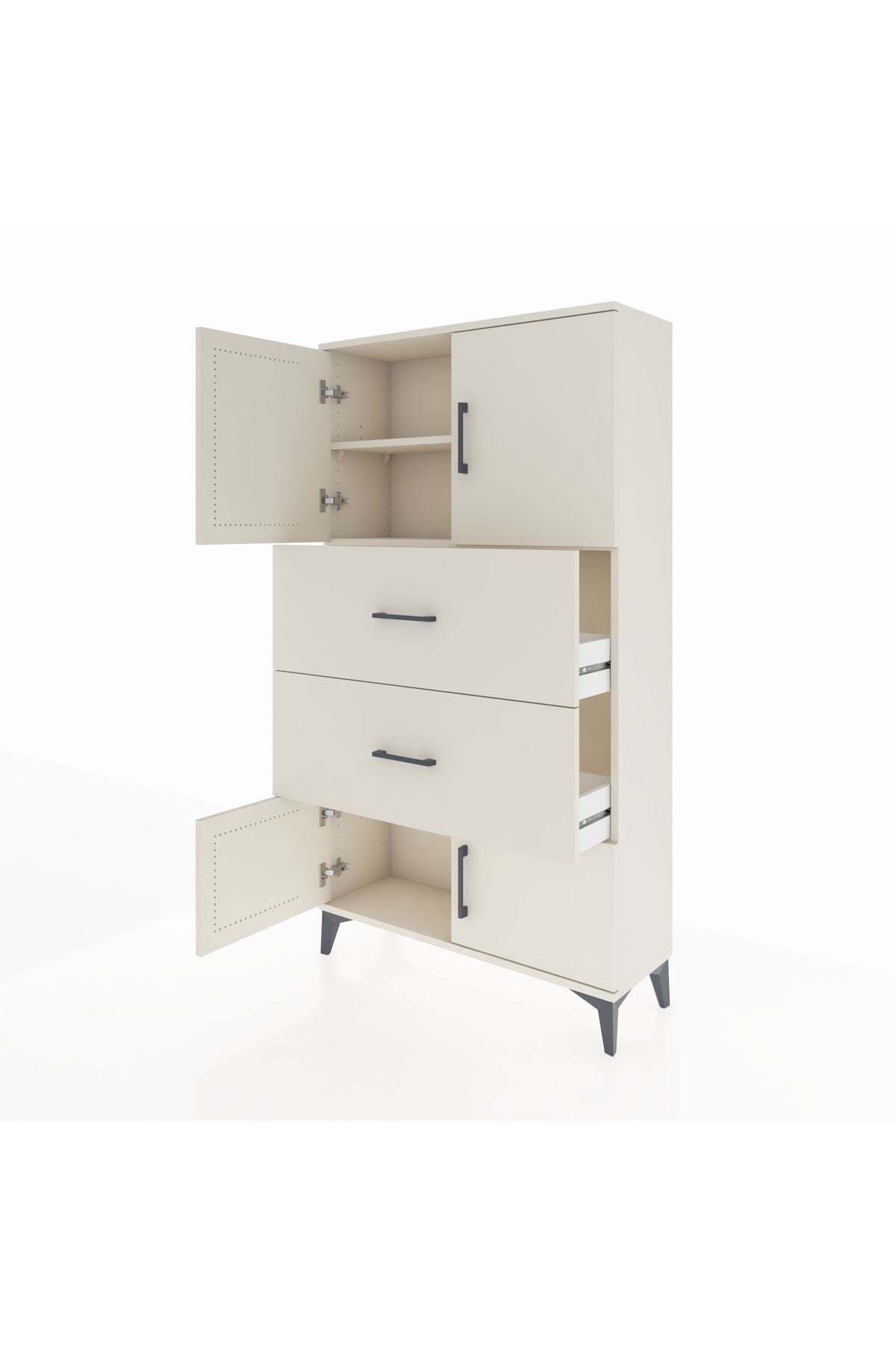 Arges Dolap 2 Raflı 2 Çekmeceli 4 Kapaklı 88x30x163 Aytaşı-Aytaşı