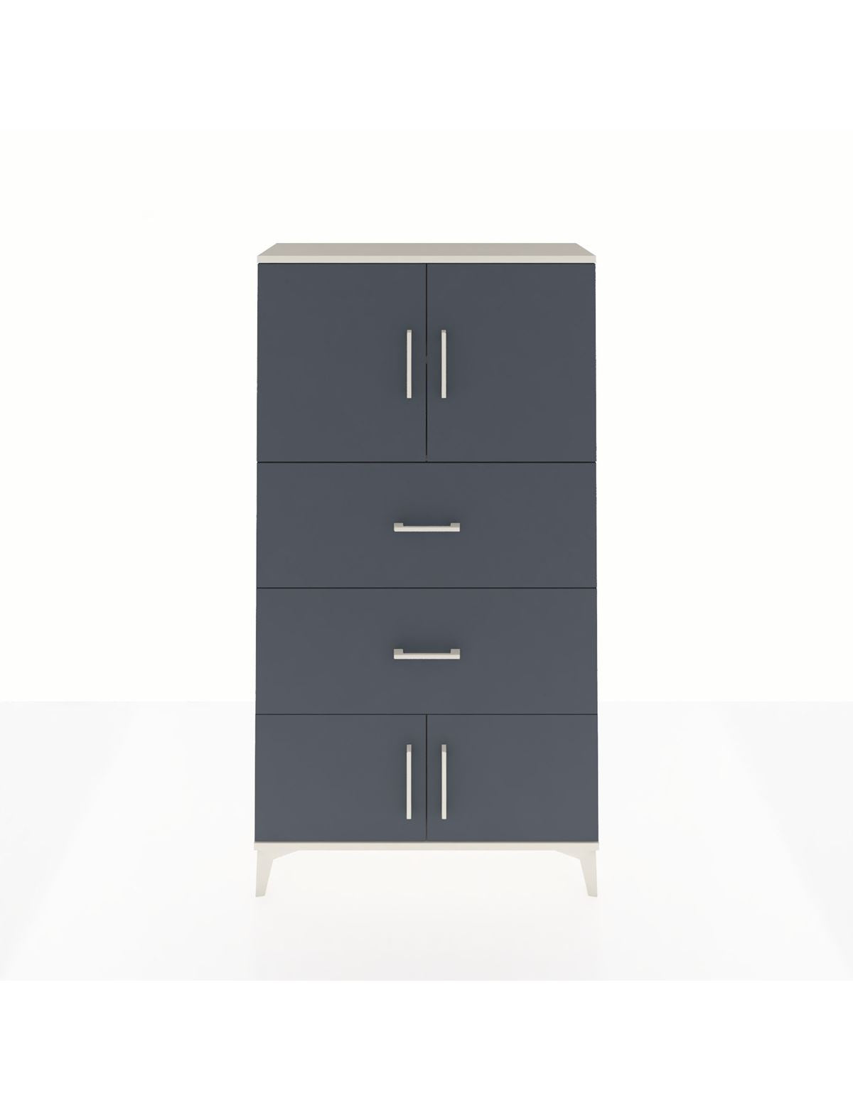 Arges Dolap 2 Raflı 2 Çekmeceli 4 Kapaklı 88x30x163 Aytaşı-Antrasit