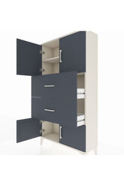 Arges Dolap 2 Raflı 2 Çekmeceli 4 Kapaklı 88x30x163 Aytaşı-Antrasit