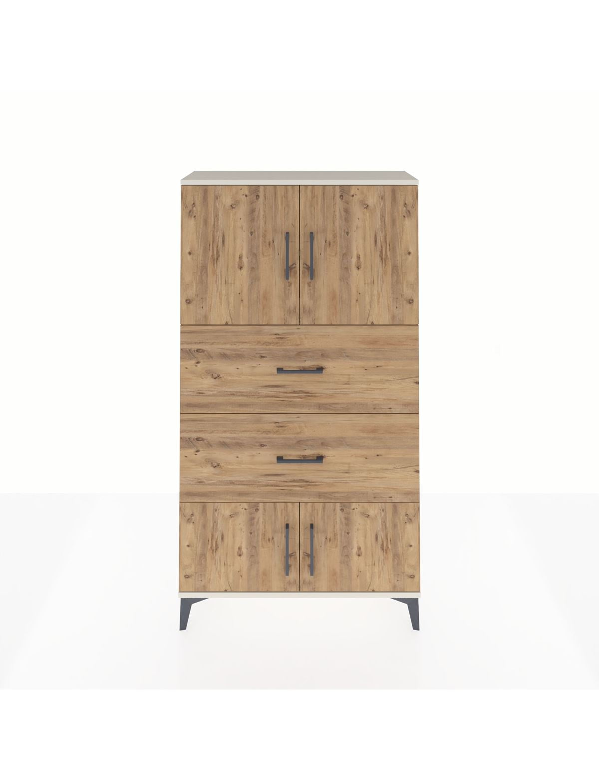 Arges Dolap 2 Raflı 2 Çekmeceli 4 Kapaklı 88x30x163 Aytaşı-Çam