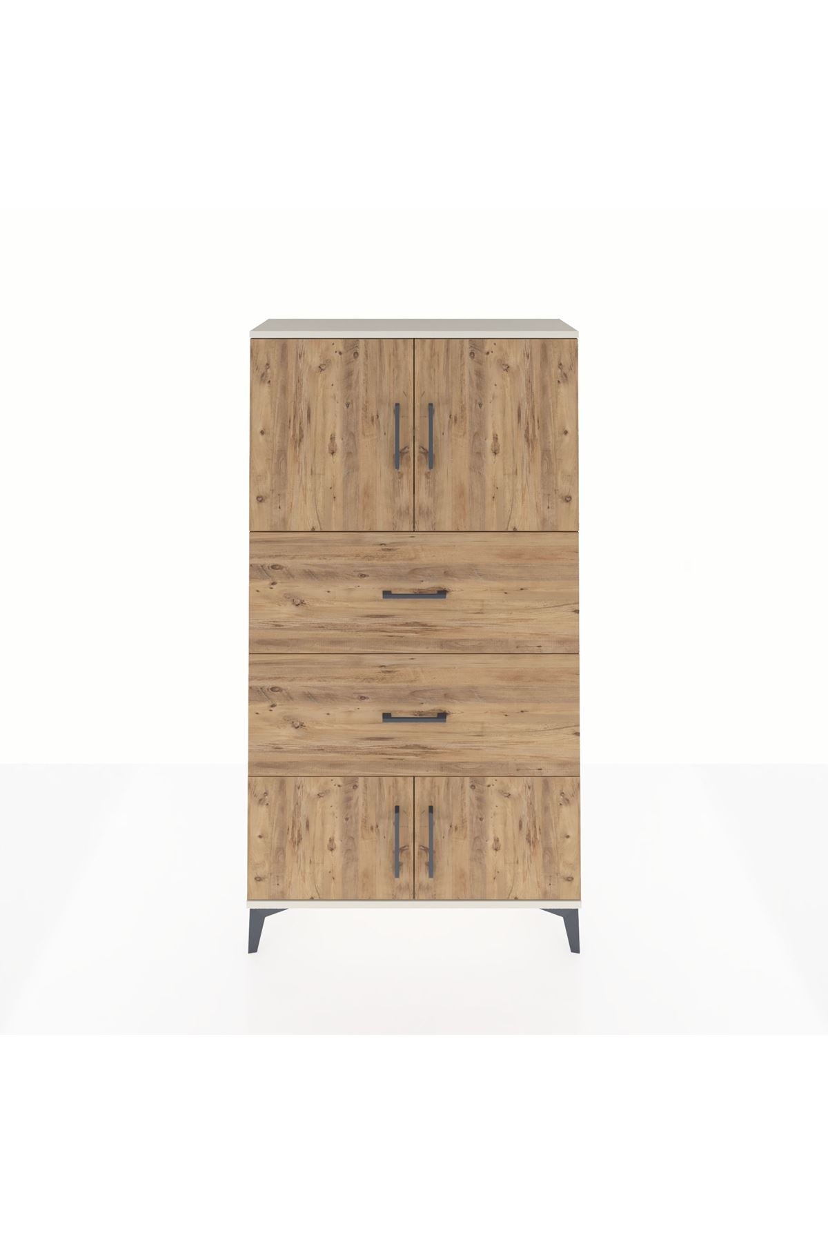 Arges Dolap 2 Raflı 2 Çekmeceli 4 Kapaklı 88x30x163 Aytaşı-Çam